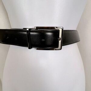 PERRY ELLIS MENS LEATHER BELT BLACK SIZE 50